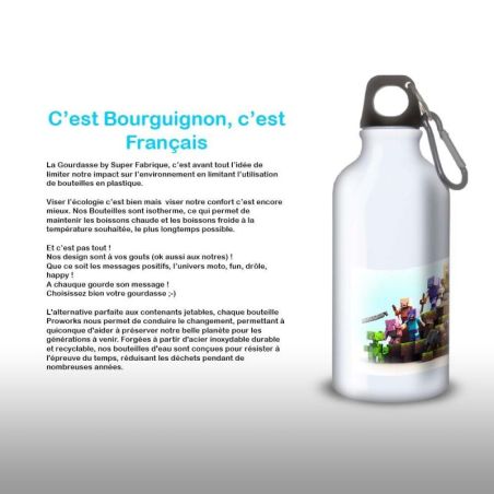 Gourde Alu et Thermos Minecraft design Gourde Alu et Thermos Minecraft design