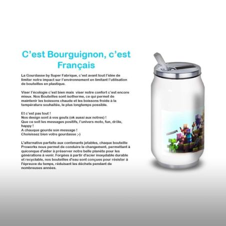 Gourde Alu et Thermos Minecraft design Gourde Alu et Thermos Minecraft design