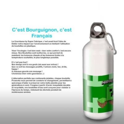 Gourde Alu et Thermos Minecraft Logo landscape
