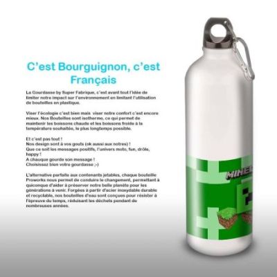 Gourde Alu et Thermos Minecraft Logo landscape