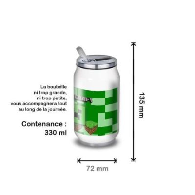 Gourde Alu et Thermos Minecraft Logo landscape
