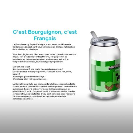 Gourde Alu et Thermos Minecraft Logo landscape Gourde Alu et Thermos Minecraft Logo landscape