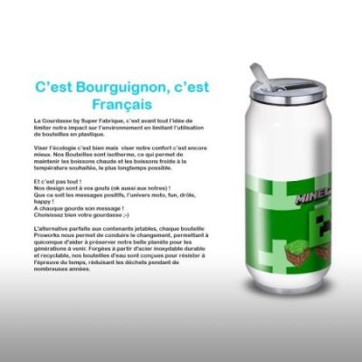 Gourde Alu et Thermos Minecraft Logo landscape