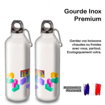Gourde Alu et Thermos Tetris Logo