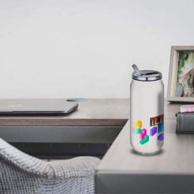 Gourde Alu et Thermos Tetris Logo