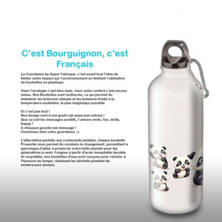 Gourde Alu et Thermos Pandas Fun Gourde Alu et Thermos Pandas Fun