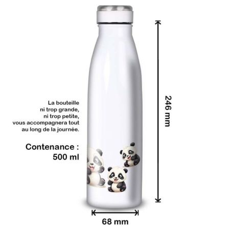 Gourde Alu et Thermos Pandas Fun Gourde Alu et Thermos Pandas Fun